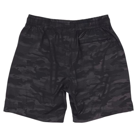 Plugg Shorts Mens Large Black Camo Drawstring Elastic Waist Casual Lightweight - Picture 9 of 13